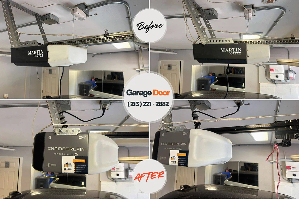 Before and after: garage door opener repair Fort Polk South, LA